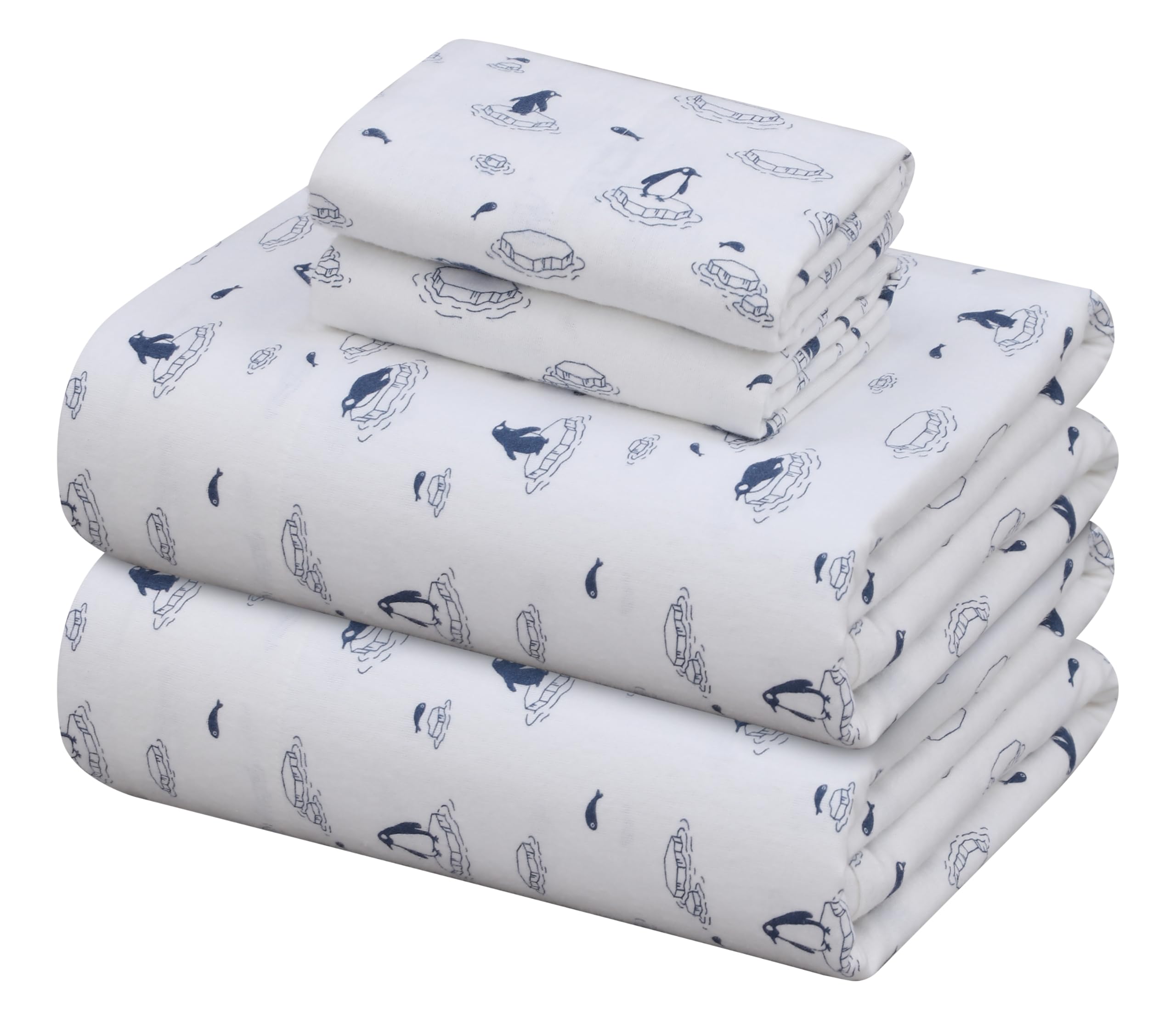 Zoyer Flannel Sheets King Size Set - Soft & Comfy Deep Pocket Cotton Flannel Bedding, Fitted Up To 16', Double Brushed King Bed