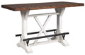 Signature Design by Ashley Valebeck Rustic Farmhouse 36 Counter Height Dining Table, Brown & White