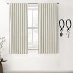 SHINELAND Black Out Curtains 63 Inch Long,100% Blackout Back Tab Thermal Room Darkening Curtains 63 Inch Length 2 Panel Set for 