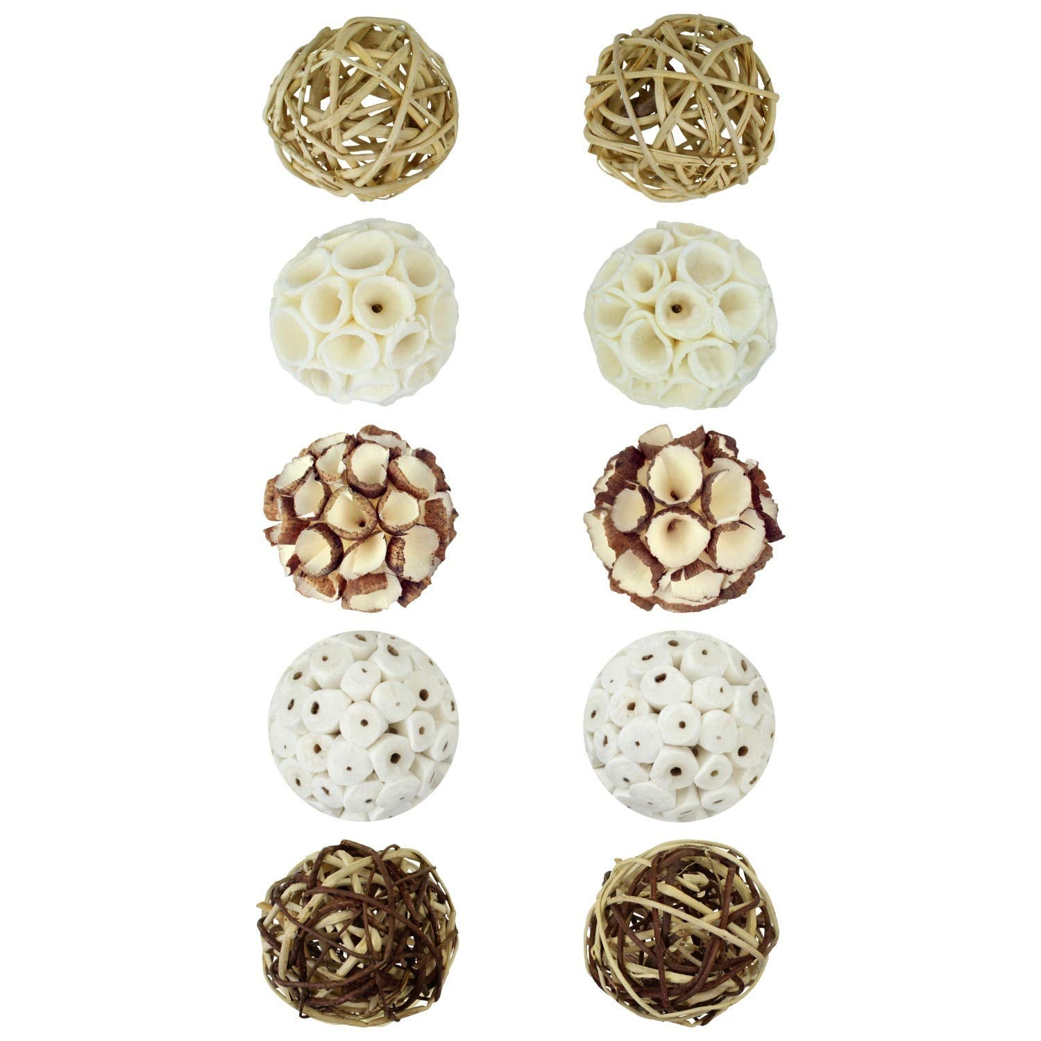 Blue Donuts Decorative Balls for Bowls  Decorative Balls for Centerpiece Bowl Fillers, Assorted Rattan Wicker Balls Orb Grapevin