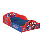Delta Children Marvel Spidey and His Amazing Friends Toddler Bed, Table, Chair and Toy Box Set Blue/Red Wood