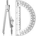 Zonon Student Protractor And Compass Set, Student Geometry Math Set, Compass For Geometry And 180 Degree 6 Inch Protractor For D