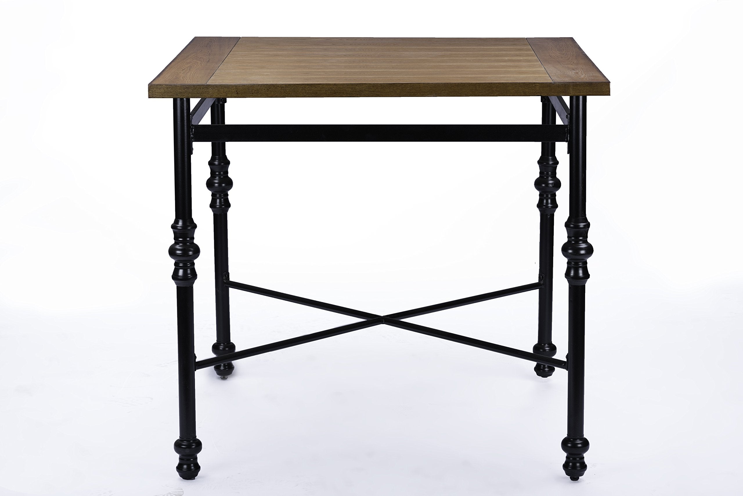 Baxton Studio Broxburn Light Brown Wood & Metal 5-Piece Pub Set