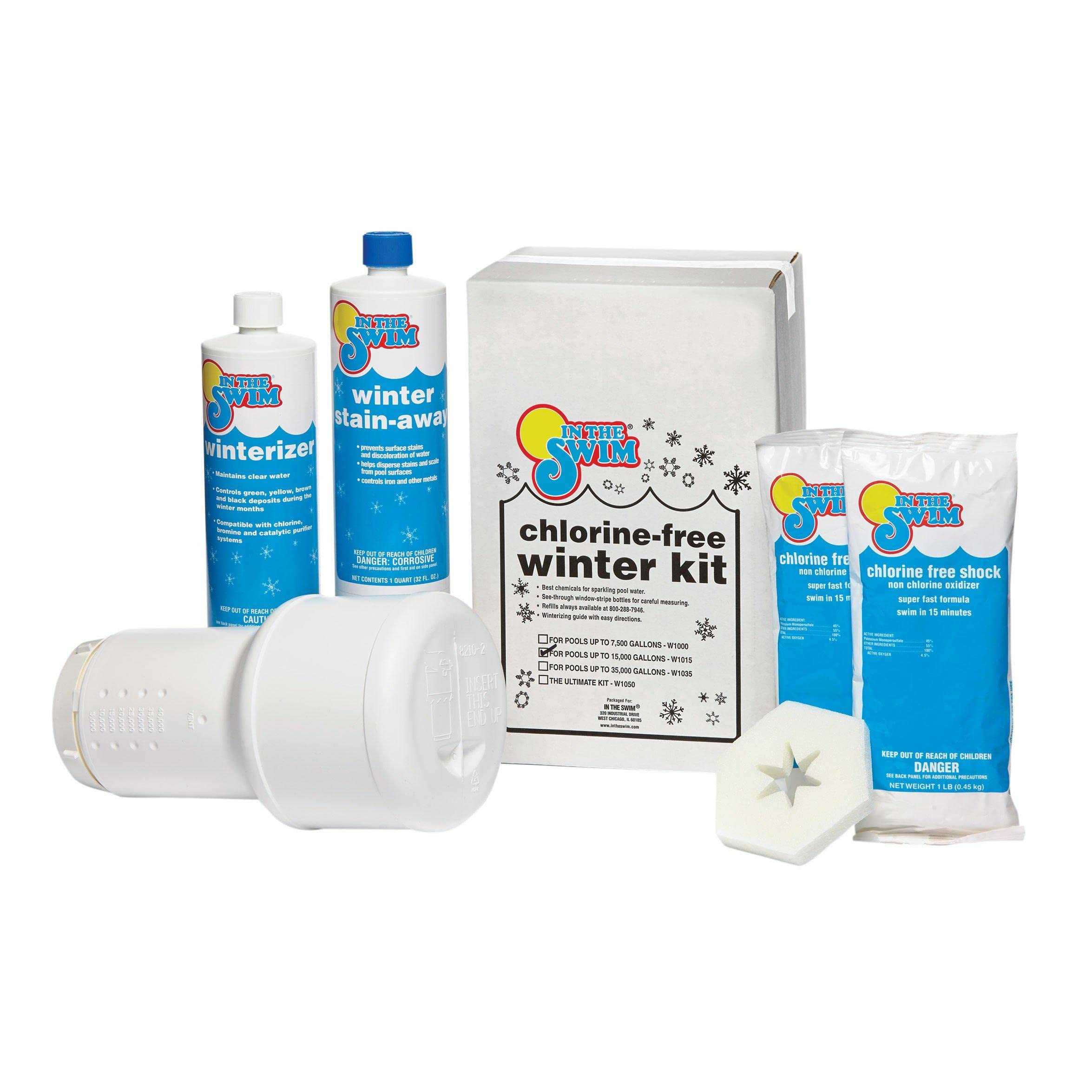 In The Swim Pool Closing Kit - Winterizing Chemicals For Above Ground And In-Ground Pools - Up To 15,000 Gallons