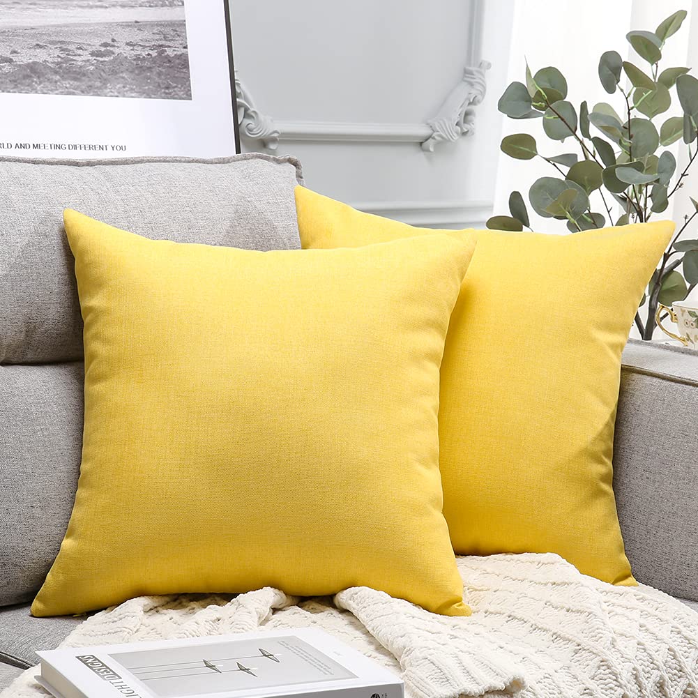 Otostar Set Of 2 Outdoor Waterproof Pillow Covers Square Garden Decorative Pillowcase Throw Pillow Cover 18X18 Inch Outdoor Pill