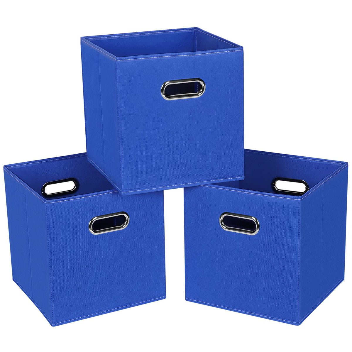 SEVENDOME Fabric Cloth Storage Bins,Fabric Cube Bins Organizer with Dual Handles Foldable Cube Storage Baskets for Home Bedroom 