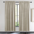 Nicetown Camel Room Darkening Velvet Curtains, Velvet Drapes Bedroom Window Curtains 72 Inch Long, Living Room Rod Pocket Window
