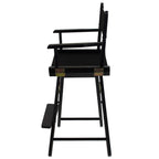 American Trails Extra-Wide Premium 24" Director'S Chair Black Frame With Black Canvas, Counter Height