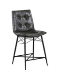 Upholstered Tufted Counter Height Stools Grey (Set of 2)