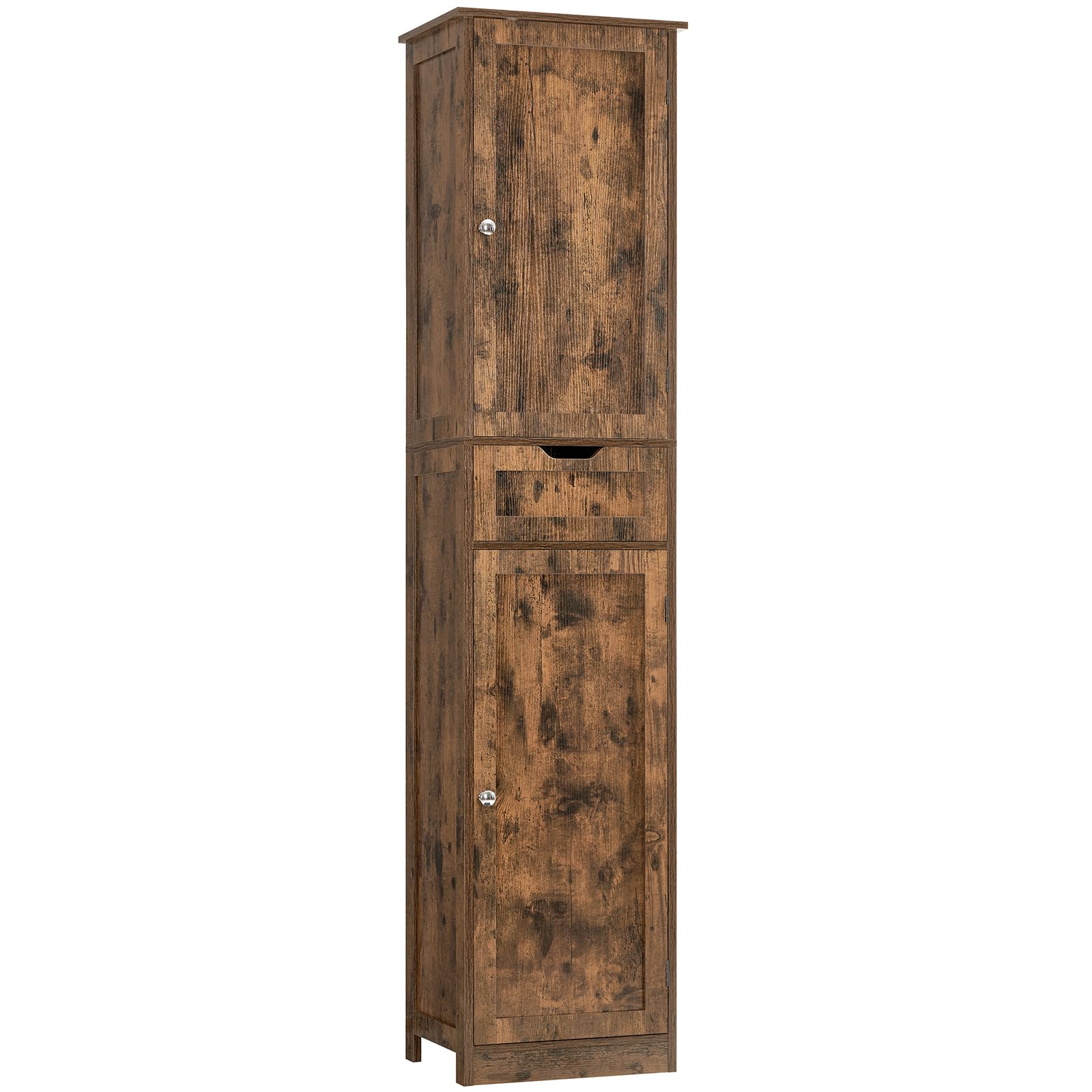 Iwell 67' Tall Storage Cabinet, Bathroom Cabinet With Drawer & Adjustable Shelves, Narrow Storage Cabinet, Floor Cabinet For Living Room, Home Office, Rustic Brown