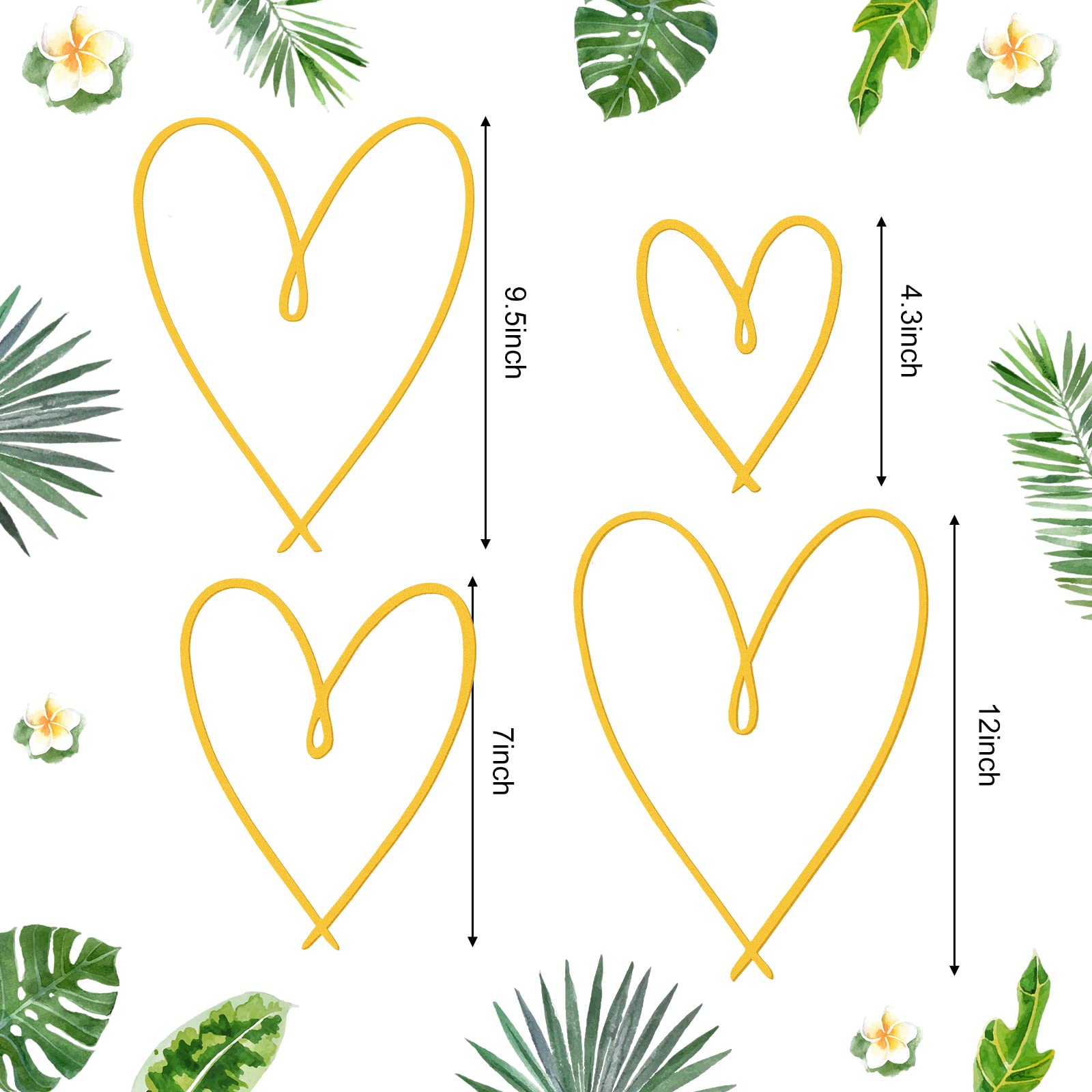 4 Pieces Metal Heart Wall Art Decor Heart Wall Decor Love Heart Wall Decoration Metal Heart Wall Sign Metal Wall Ornaments For B