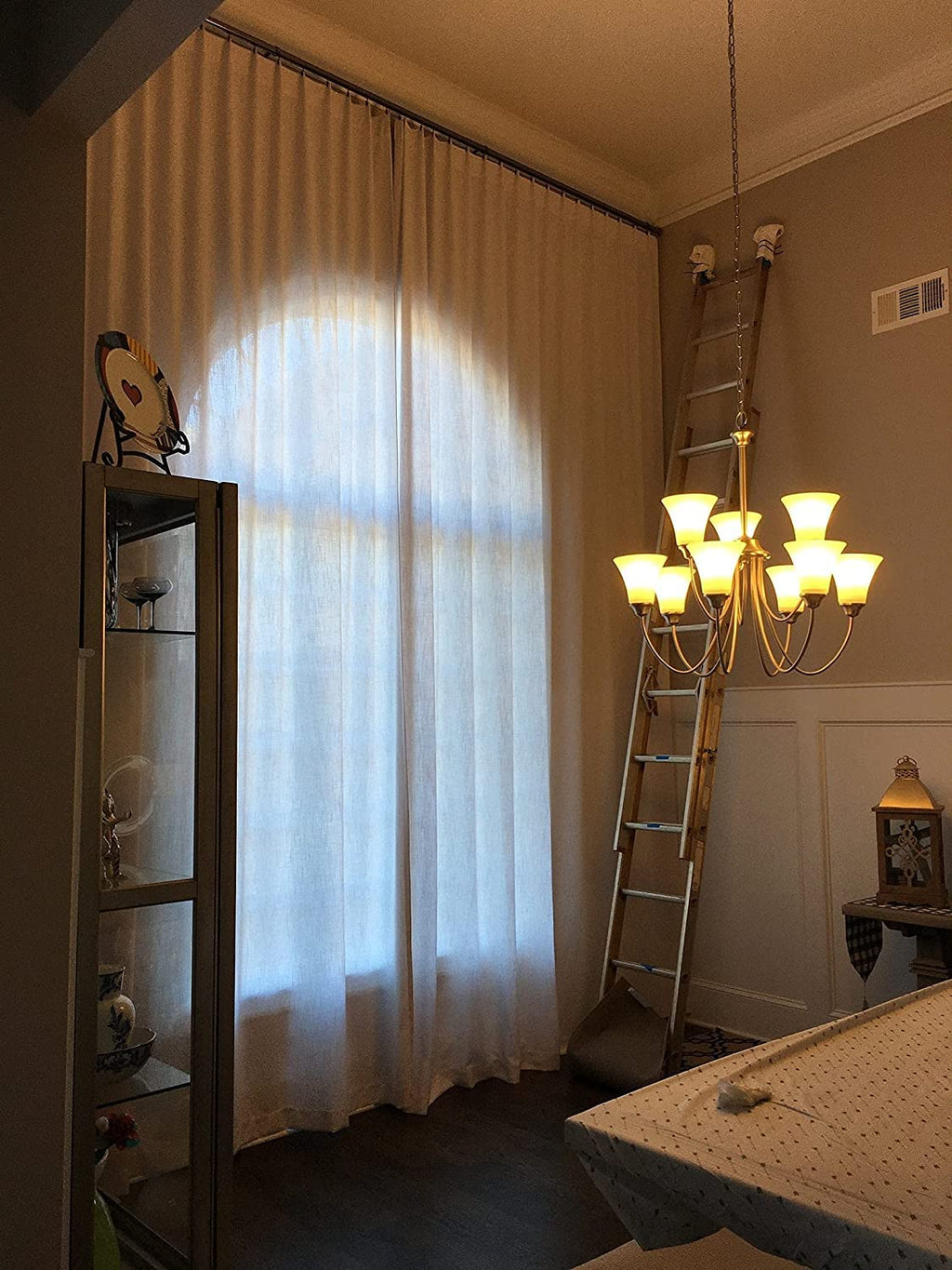 Ikiriska Curtain Tape with Hooks Silver for Ceiling Track System or Rods (100" Panel)
