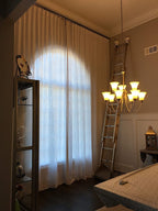 Ikiriska Curtain Tape with Hooks Silver for Ceiling Track System or Rods (100" Panel)