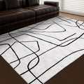 YIHOUSE Abstract 6x9 Black and White Rug- Washable Area Rug for Living Room Bedroom, Large Modern Non-Slip Ultra-Thin Rug Home