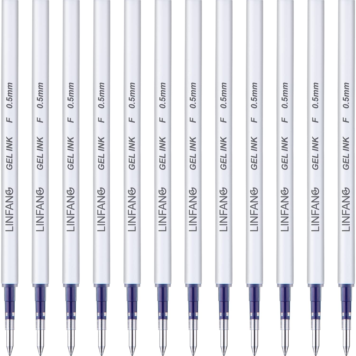 Blue Gel Pens Refills, 12 Pack Retractable Gel Ink Pen Refills Bulk, Fine Point 0.5Mm Tip Smooth Writing Quick Dry Gel Pen Refil