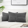 Fancy Homi 2 Packs Dark Gray Lumbar Decorative Throw Pillow Covers 14X24 Inch For Living Room Couch Bed Sofa, Farmhouse Home Dec