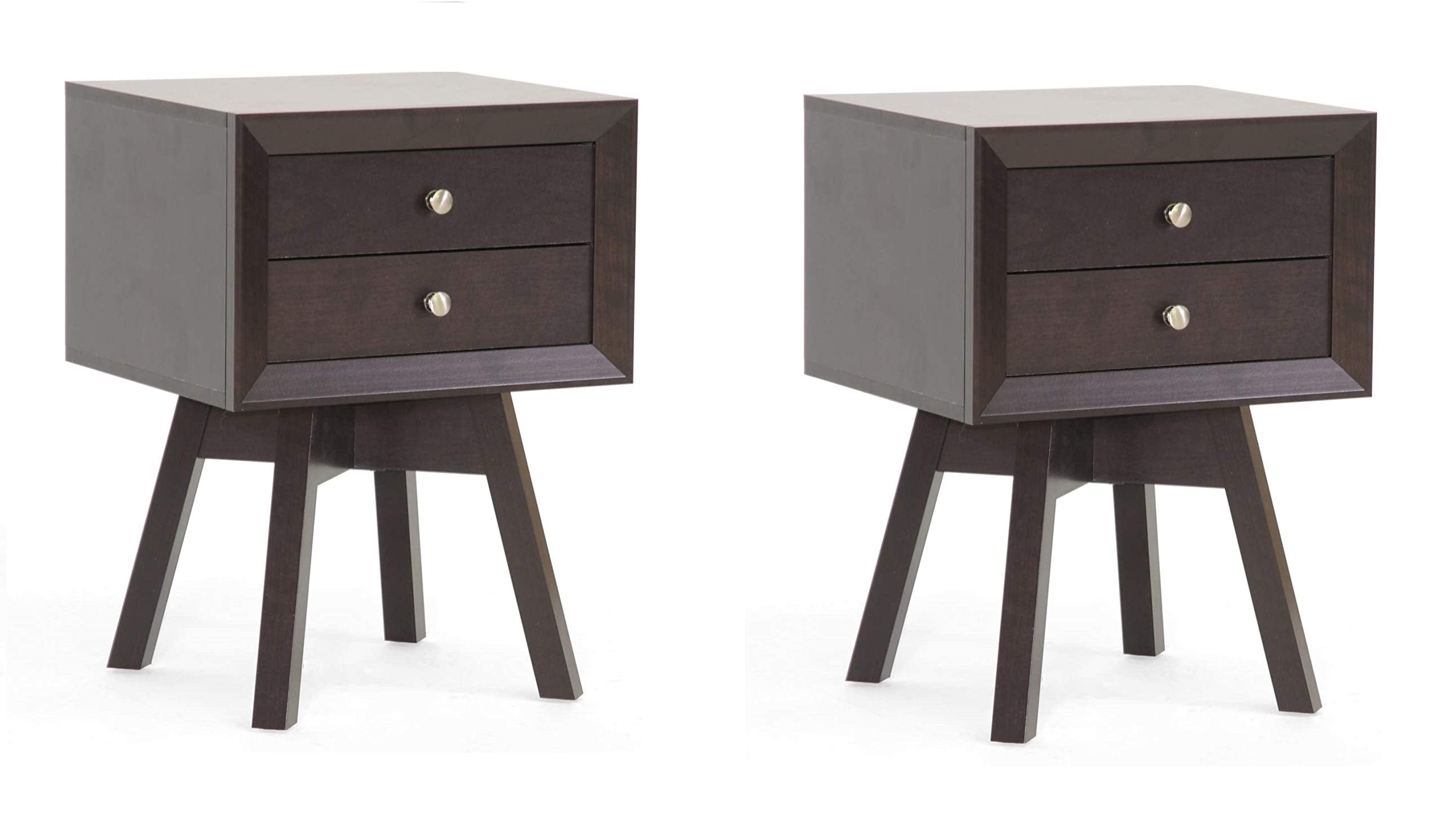 Baxton Studio Warwick Modern Accent Table and Nightstand, Brown (Set of 2)