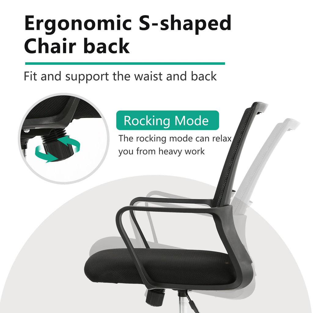 Paylesshere Gaming Chair Ergonomic Computer Chair Office Chair Video Game Chairs With Lumbar Support Desk Chair Armrest Mid Black Cushion Swivel Rolling Chair With Wheels For Home Office(Black)