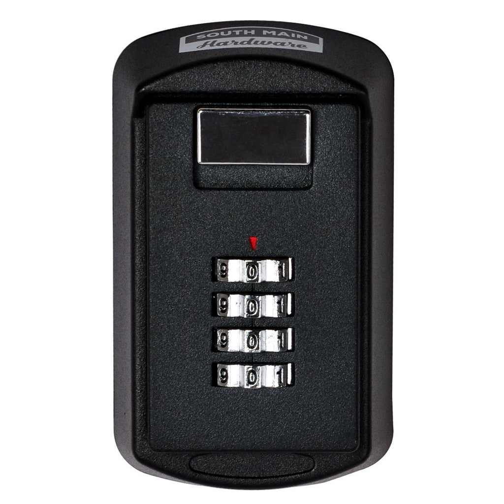 Wall-Mounted Key Storage Box With Resettable Combination, Black, 1-Pack