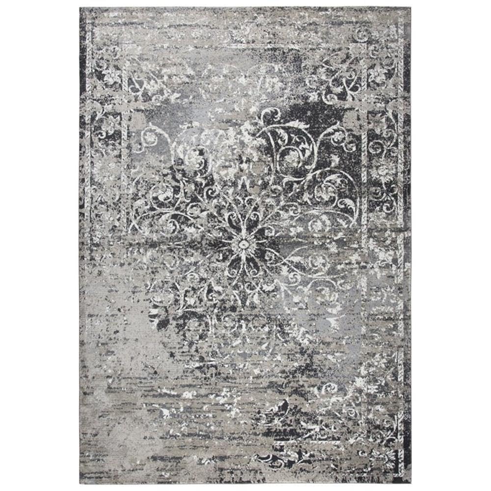 Rizzy Home Alora Decor Swagger 5'3"X7'6" Medallion Scroll Work Distress Taupe/Gray Area Rug