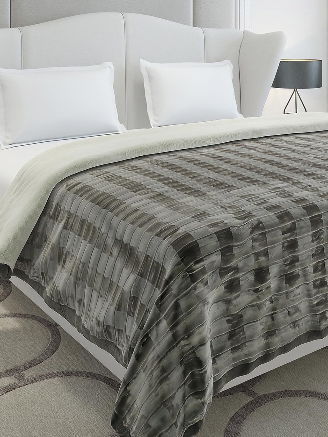 Monte Carlo Double Bed Heavy Winter Blanket Vibe Tribe 2 Ply 700 GSM | 4 KG, (240x220 CM), Dark Grey