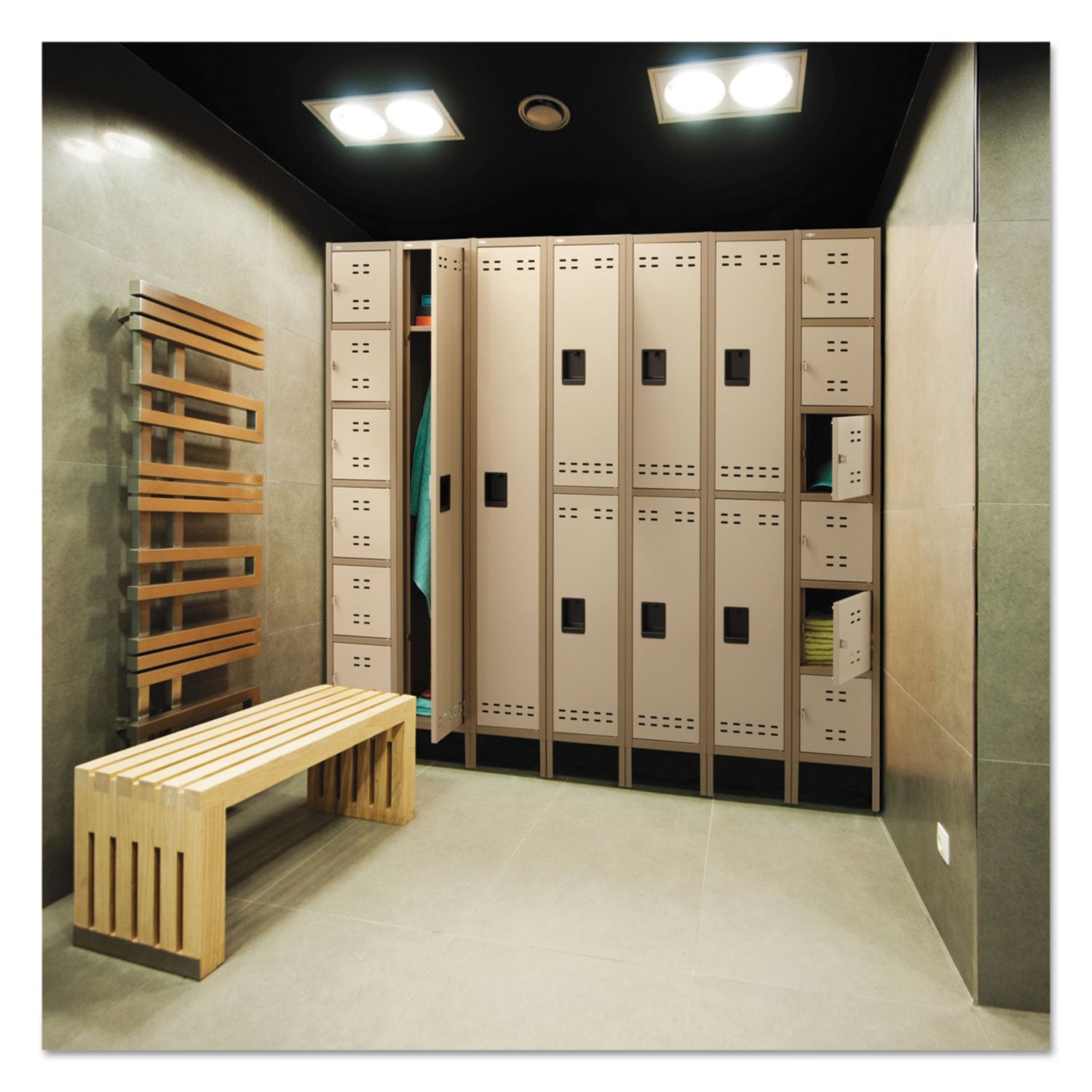 Safco Products Double Tier Locker,3 Column, Tan