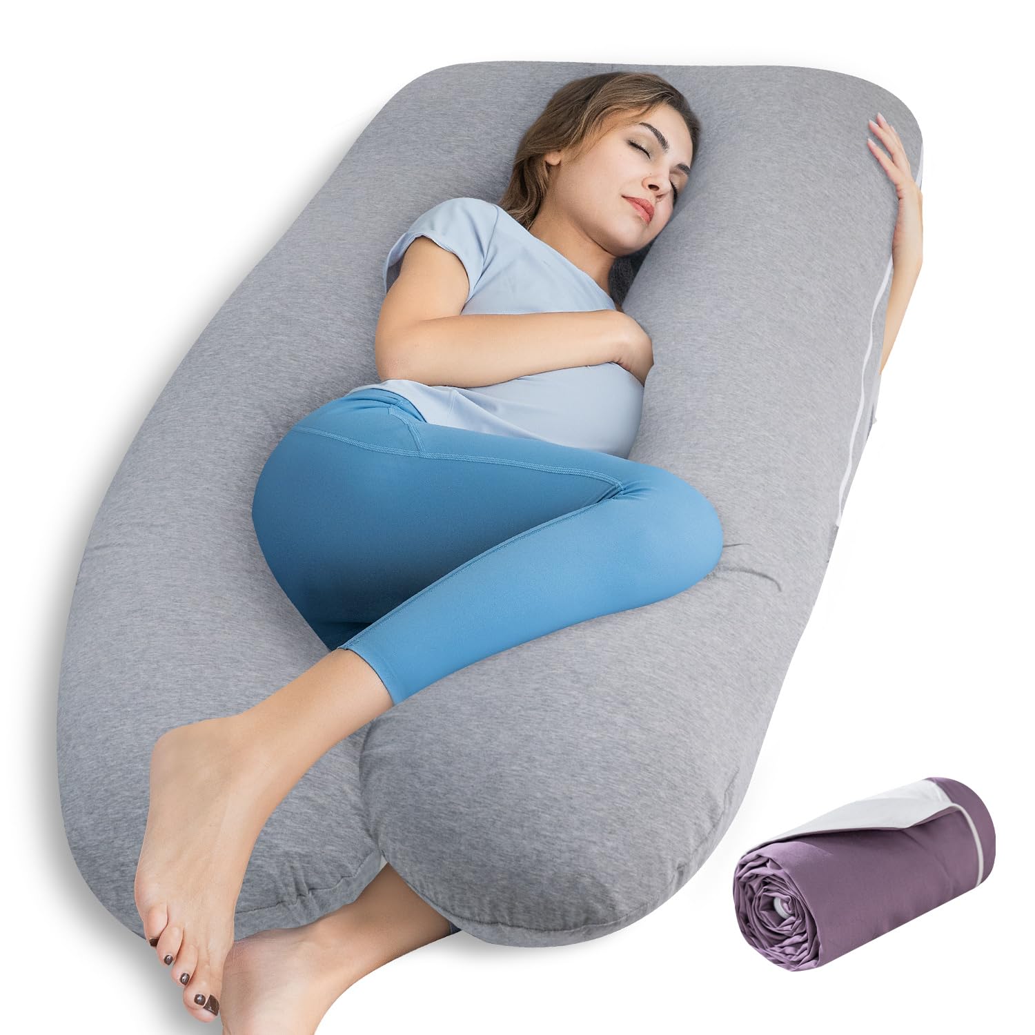 Queen Rose Pregnancy Pillows, Cooling U Shaped Body Pillow For Sleeping, Maternity Pillow For Pregnant Women, With An Extra Cott