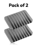 Jomeech Bathroom Soap Dish, Silicone Soap Holder For Bar Soap, Pack Of 2 (Light Gray)