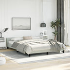 vidaXL Velvet Bed Frame Platform Bed, Scandinavian Style/Slats Support/No Box Spring Needed/Without Mattress/Easy Assembly, Light Grey Queen Bed