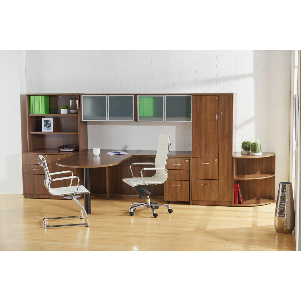Lorell Essentials Walnut Laminate Stack-on Bookshelf, 36" x 15" x 36"
