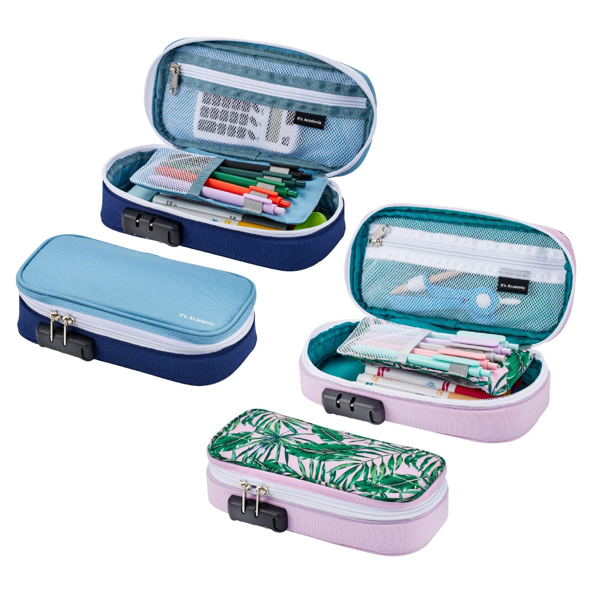 It'S Academic Locking Pencil Case, For Office & School Supplies, Travel Organizer Bag, Compact, High Capacity, Light Weight, Pal