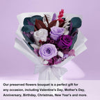 Preserved Flowers Bouquets, Purple Flowers, Flowers For Delivery Prime, Natural Real Long Lasting Roses And Flowers, Rose Bouque