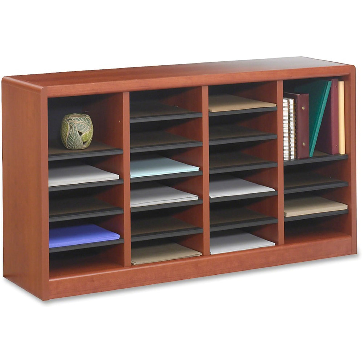 Safco Products 9311CY E-Z Stor Wood Literature Organizer, 24 Compartment, Cherry