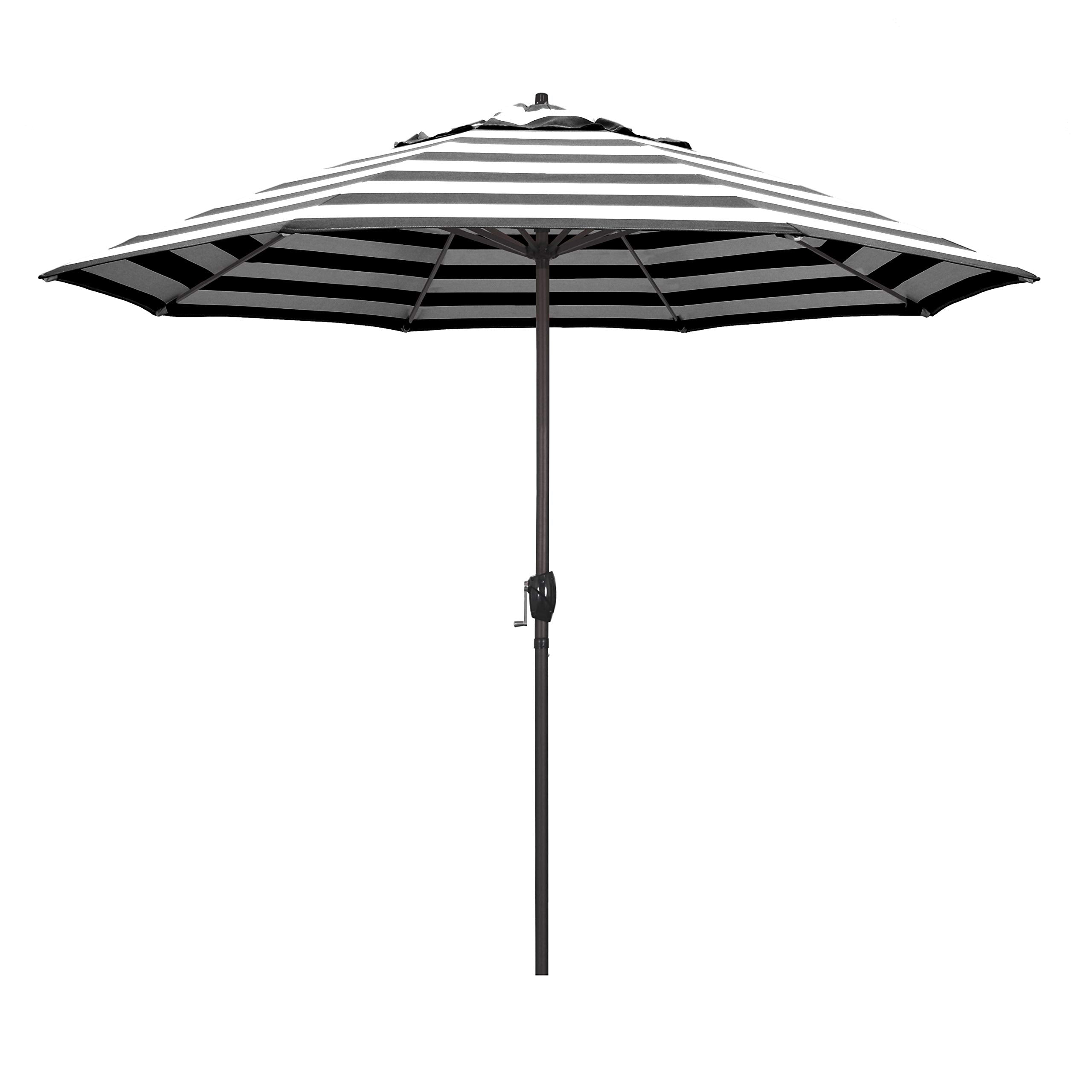 California Umbrella Ata908117-58030 9' Rd Sunbrella Aluminum, Crank Lift, Auto Tilt, Bronze Pole, Cabana Classic Fabric Patio Um