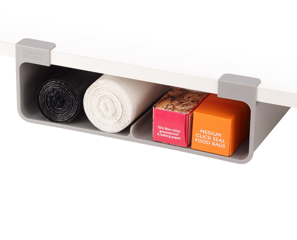 Joseph Joseph CupboardStore Under Shelf Storage Film, Foil and Bag Organizer, for Larger Rolls and Boxes, Fits Kitchen Units Ove