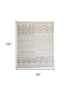 HomeRoots 512574 8 x 10 ft. Ivory Blue & Gray Geometric Hand Knotted Rectangle Area Rug