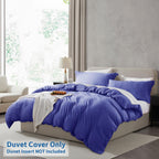 Nestl Royal Blue Duvet Cover Full Size - Soft Prewashed Full Size Duvet Cover Set, 3 Piece, With Zipper Closure, 1 Duvet Cover 80X90 Inches And 2 Pillow Shams - No Comforter