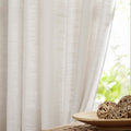 FMFUNCTEX Linen Semi Sheer Curtains 54 Inch Length for Bedroom Living Room, Beige Curtain Panels Sheer Linen Textured Window Dra