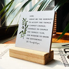 Inspirational Quote Country The Serenity Prayer Wooden Plaque Sign Desk Decor Rustic Christian Desk Sign Decor For Home Office 4