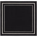 Nourison Essentials Indoor/Outdoor Black Ivory 5 x square Area -Rug, Easy -Cleaning, Non Shedding, Bed Room, Living Room, Dinin