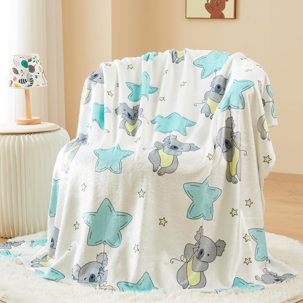 Newcosplay Throw Blanket Cute Soft Aesthetic Fleece Blanket For Kids Girls Boys Teens Cozy Blanket For Bed Couch Camping (Star K