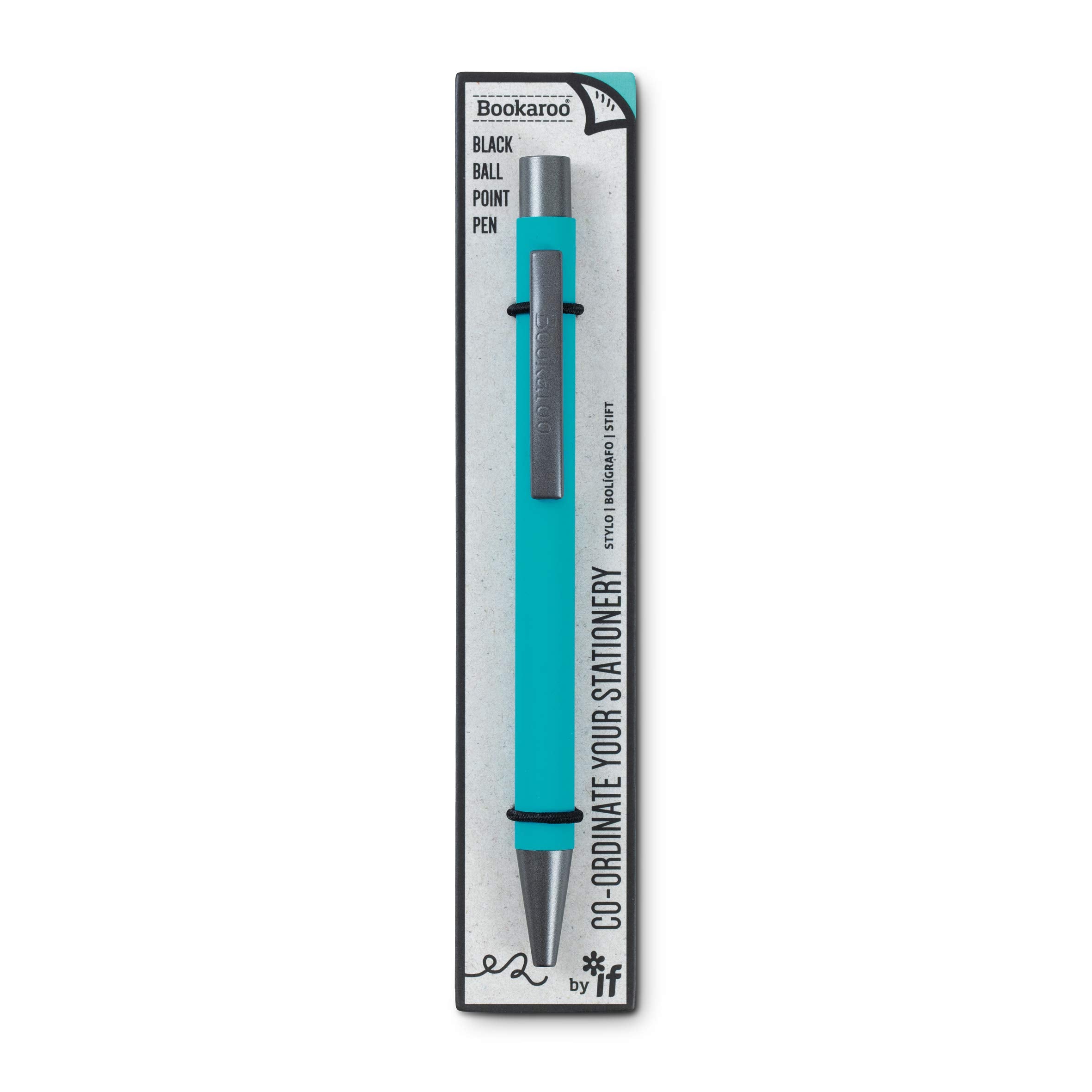 If Bookaroo Pen, Soft Touch, Colour Coated Pen With Black Ink - Turquoise