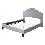 Wallace & Bay Kirby Upholstered Bed with Nailhead, Full, Gray
