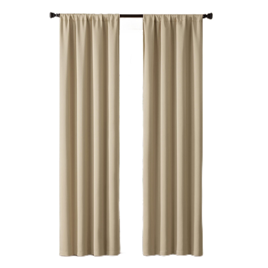 Eclipse Darrell Modern Blackout Thermal Rod Pocket Window Curtains for Bedroom or Living Room (Single Panel), 37 in x 95 in, Whe