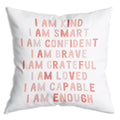 Zngfon I Am Kind,Smart,Confident Baby Girl Nursery Decor, Boho Nursery Decor Girl Throw Pillow Covers 18X18 Inch,Boho Rainbow De