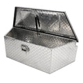 Easyberg 39 Inch Trailer Tongue Box, Black Aluminum Trailer Tool Box For Storage Tools, Diamond Plate Trailer Tool Box Tongue Wi