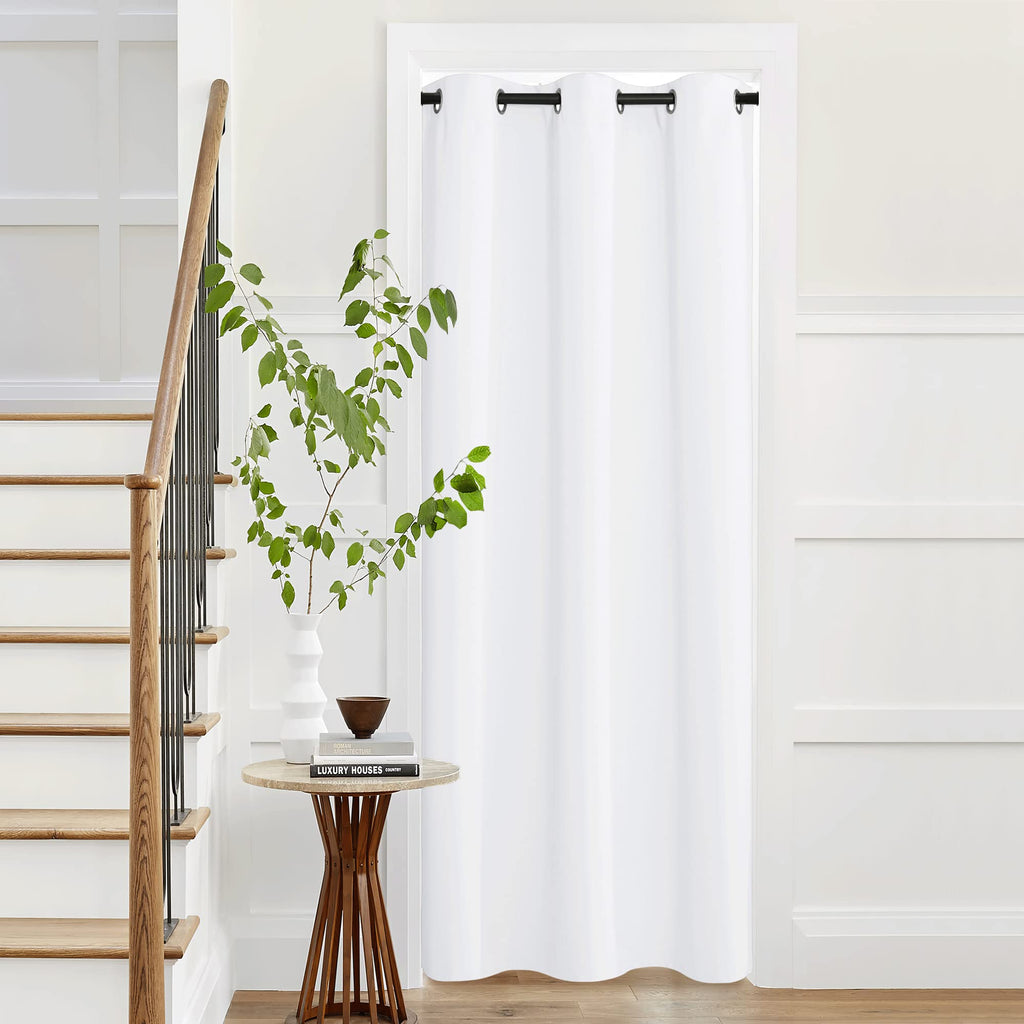 Nicetown Pure White Room Darkening Curtains For Bedroom, Thermal Insulated Grommet Window Curtains For Bathroom, French Door Curtain For Doorway, 42' Width X 95' Length, 1 Panel