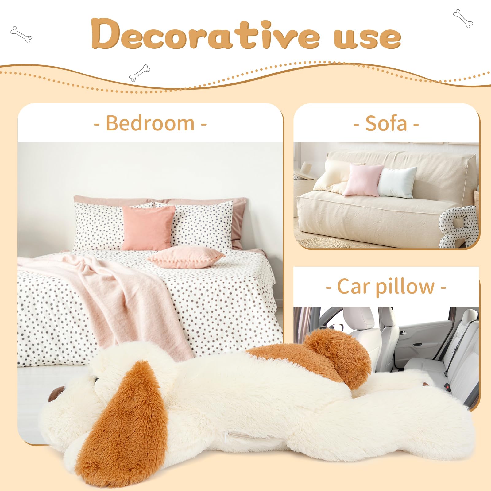 Morismos Giant Dog Stuffed Animal 31', Soft Plush Dog Pillow, Big Puppy Plush Toy For Kids