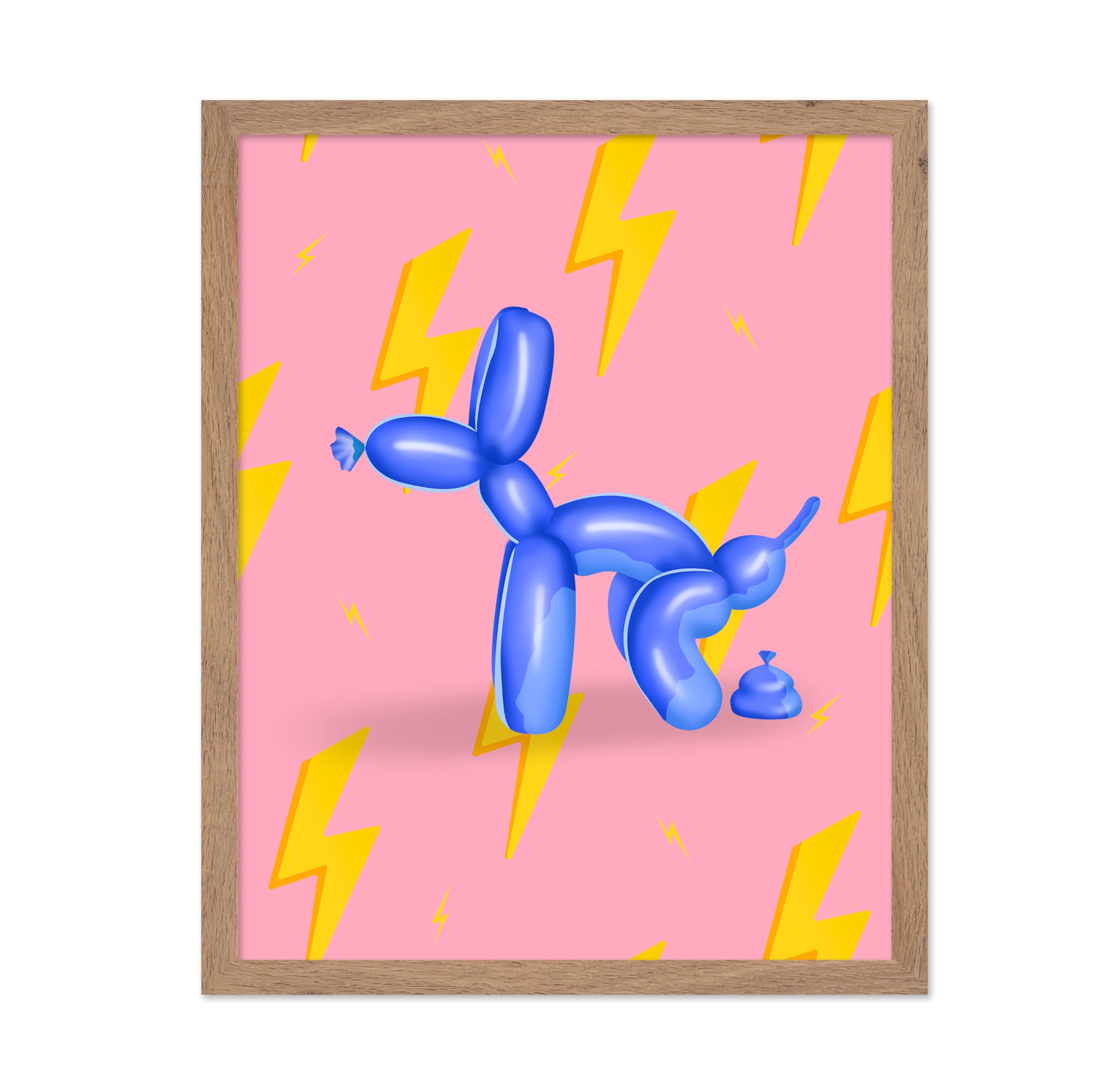 Poster Master Pooping Balloon Dog Poster - Balloon Dog Print - Pop Art - Trendy Art - Modern Art - Funny Bathroom Decor - Guest 