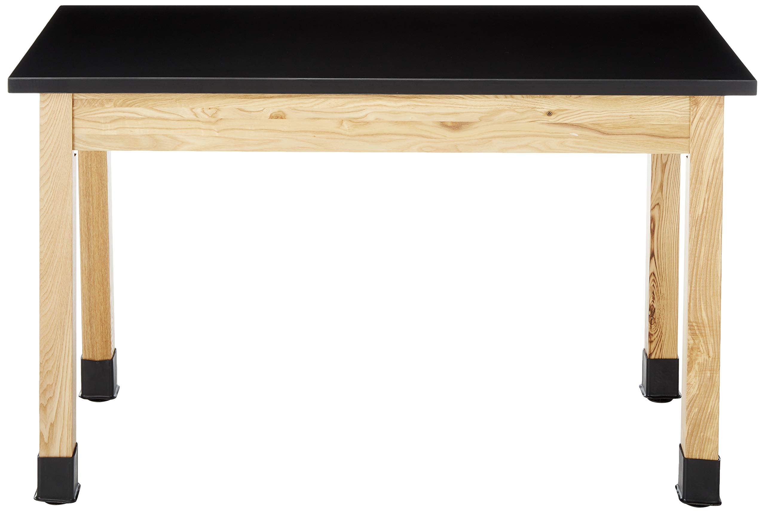 National Public Seating Chem Res Top Science Table, 24' X 48', Black Top And Ashwood Legs